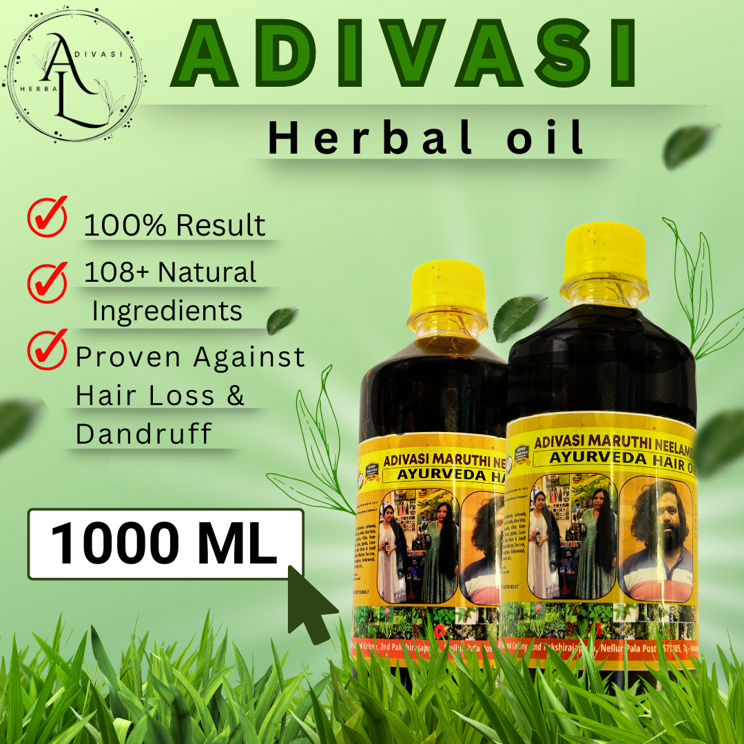 🔻ADIVASI MARUTHI NEELAMBARI AYURVEDA HAIR OIL BUY 1000ML FULL COURSE 📦