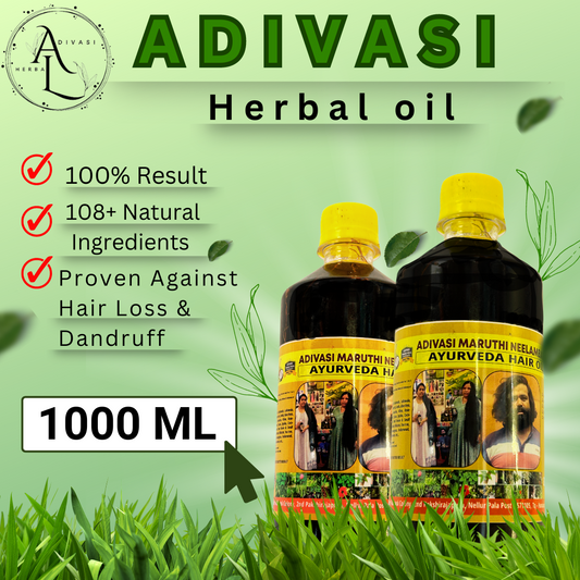 🔻ADIVASI MARUTHI NEELAMBARI AYURVEDA HAIR OIL BUY 1000ML FULL COURSE 📦